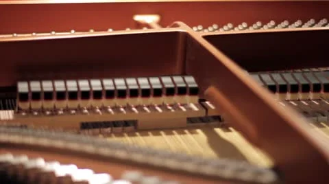 Inside of a grand piano (strings &amp; hammers) Vidéo 8908113