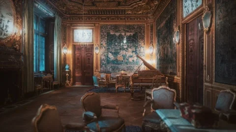Inside the great drawing room interior Stock Footage 133852676