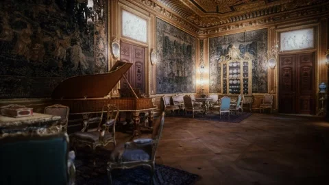 Inside the great drawing room interior Stock-Footage 135924832