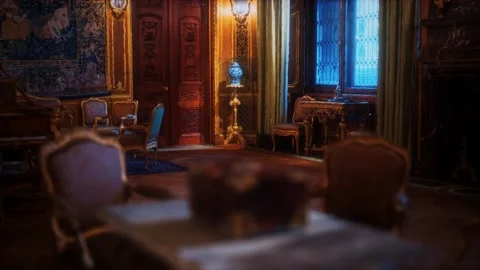 Inside the great drawing room interior Stock Footage 139409581