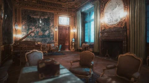 Inside the great drawing room interior Stock Footage 140469244