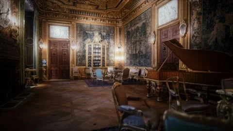 Inside the great drawing room interior Stock Footage 141086906