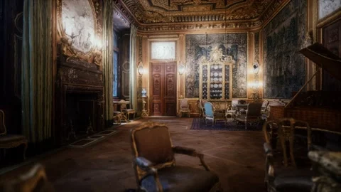 Inside the great drawing room interior Stock Footage 141452718