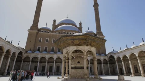 Inside of the Great Mosque of Muhammad Ali Pasha or Alabaster Mosque. Stock Footage 247143266