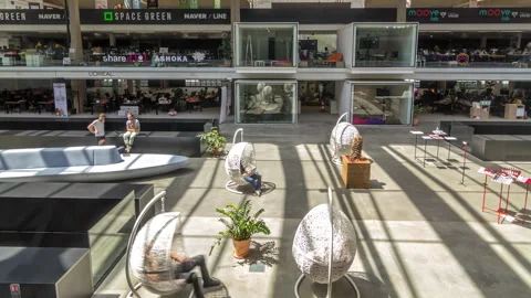 Inside of the Halle Freyssinet timelapse, a former train depot building in Paris Stock Footage 241422229