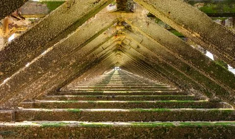 Inside the harbor arm Stock Photos