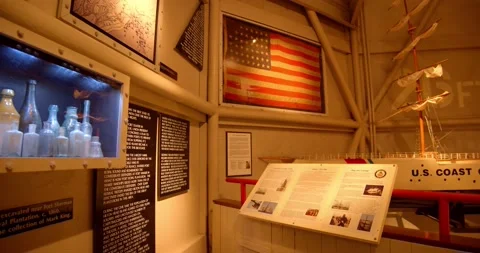 Inside the Harbour Town Lighthouse Museum, Hilton Head Stock Footage 141987080