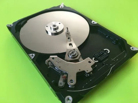 Inside a Hard Drive Background Green Screen Stock Photos