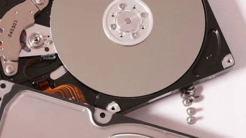 Inside hard drive disk Stock Footage 70376943