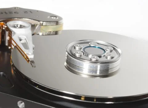Inside of a harddirve Stock Photos