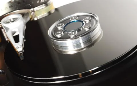 Inside of a harddirve Stock Photos