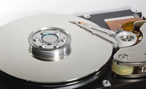 Inside of a harddirve Stock Photos