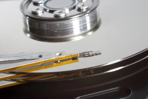 Inside of a harddirve Stock Photos