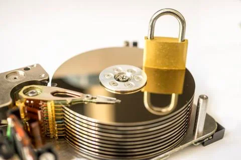 Inside of a harddirve Stock Photos