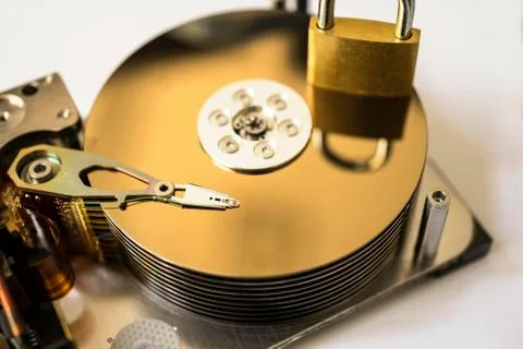 Inside of a harddirve Stock Photos