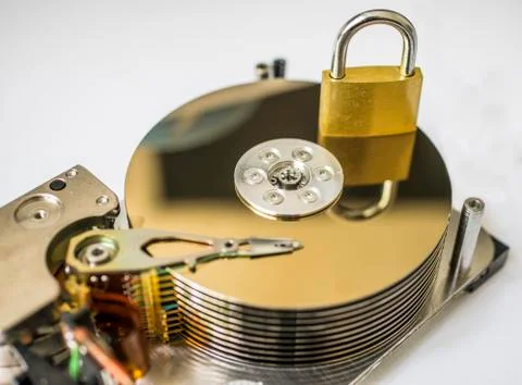 Inside of a harddirve Stock Photos