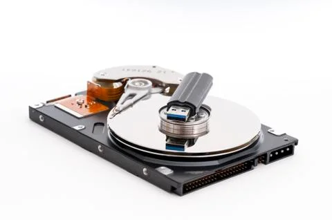 Inside of a harddirve Stock Photos