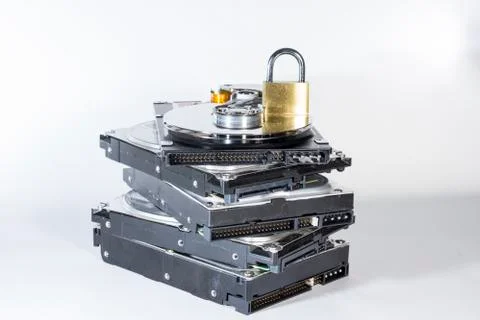 Inside of a harddirve Stock Photos