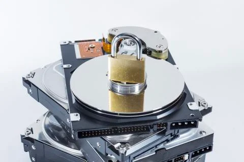 Inside of a harddirve Stock Photos