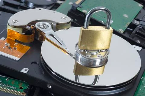 Inside of a harddirve Stock Photos