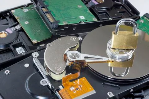 Inside of a harddirve Stock Photos