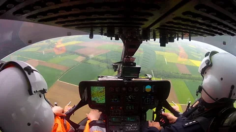 Inside Helicopter Cockpit with Pilot in ... | Stock Video | Pond5