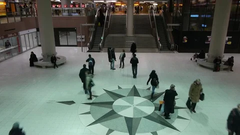 Inside Helsinki Metro Station's main hall Video stock 69858197