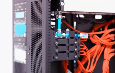 Inside high performance workstation computer background 스톡 사진