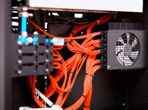 Inside high performance workstation computer background Foto stock