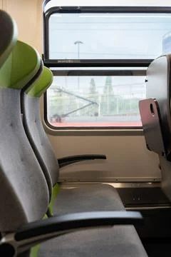 Inside a high-speed train compartment. Stock Photos
