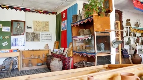 İnside of historical museum Khinalig Stock Footage 249171937