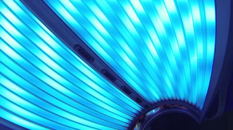 Inside The Hood of A Powered On Tanning Bed Stock Footage 34755785