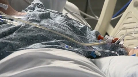 Inside hospital quickly getting overwhelmed with COVID-19 patient (2) Stock Footage 145591943