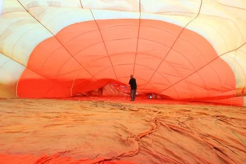 Inside a hot air balloon Stock Photos