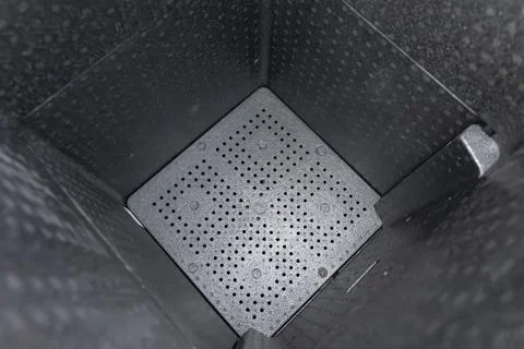 Inside hot bin composter urban backyard sustainable lifestyle organic gardening Stock Photos