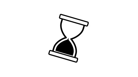 Inside hourglass Falling sand animation isolated on white background Stock Footage 321883466