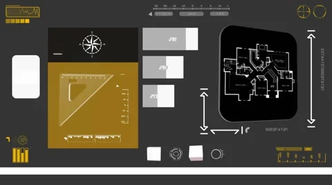 Inside House - Construction plan - yellow 02 Stock Footage 61801767