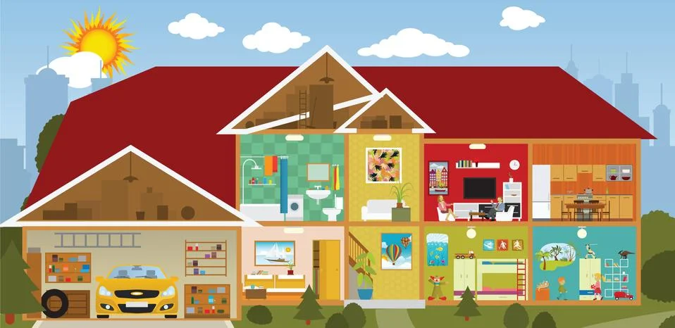 Inside the house Stock Illustration