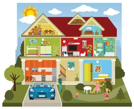 Inside the house Stock Illustration