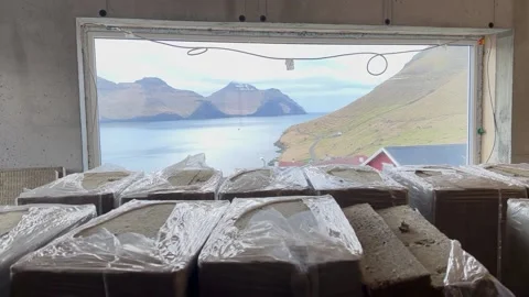 Inside House Overlooking Beautiful Mountain and Ocean View Stock-Footage 234343875