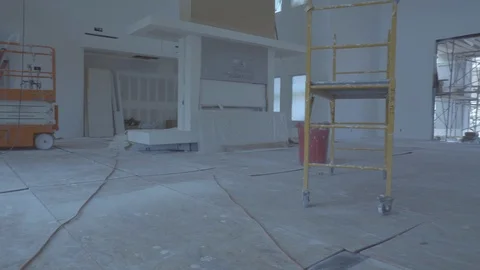 The inside of a house under construction Stock Footage 86140007