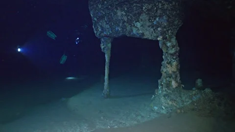 Inside huge underwater cave CATTEDRALE, Mediterranean Sea 스톡 동영상 276499697