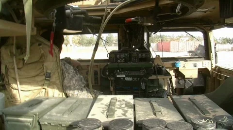 Inside Humvee (HD)m Stock Footage