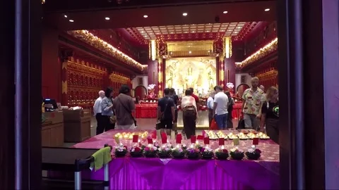 Inside Hundred Dragon Hall, Buddha Tooth Relic Temple, Chinatown, Singapore Stock Footage 328633595