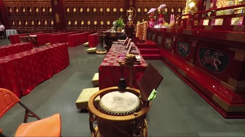 Inside Hundred Dragon Hall, Buddha Tooth Relic Temple, Chinatown, Singapore Stock Footage 329279579