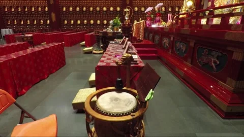 Inside Hundred Dragon Hall, Buddha Tooth Relic Temple, Chinatown, Singapore Stock Footage 329281647