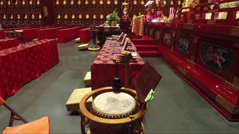 Inside Hundred Dragon Hall, Buddha Tooth Relic Temple, Chinatown, Singapore Stock Footage 329281680