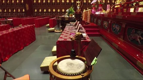 Inside Hundred Dragon Hall, Buddha Tooth Relic Temple, Chinatown, Singapore Stock-Footage 329281737