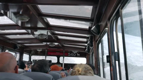 Inside Ice Explorer With Panoramic Mountain Views Stock Footage 328271950