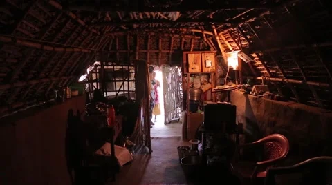 Inside an Indian clay house Stock Footage 49321749